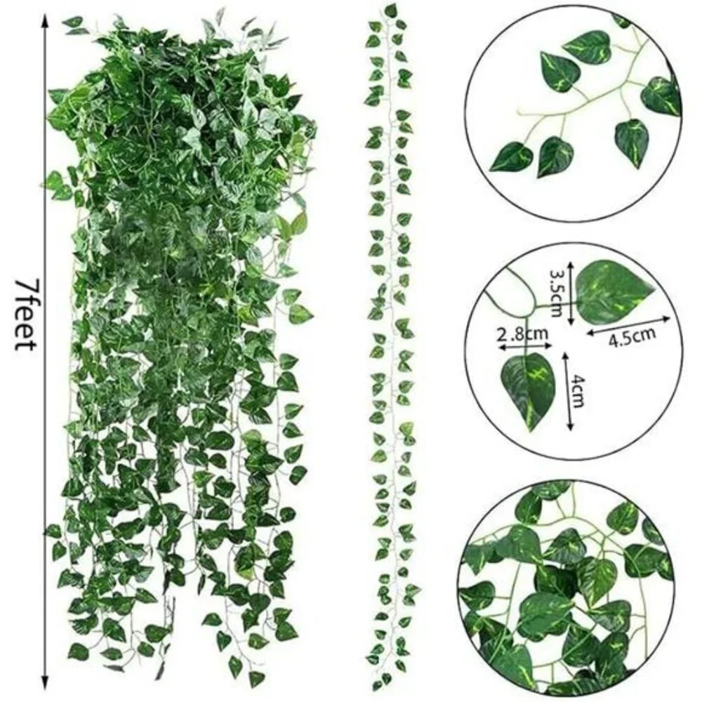 24 Pack 168ft Artificial Ivy Garland Fake Green Vines Wall Room Decor